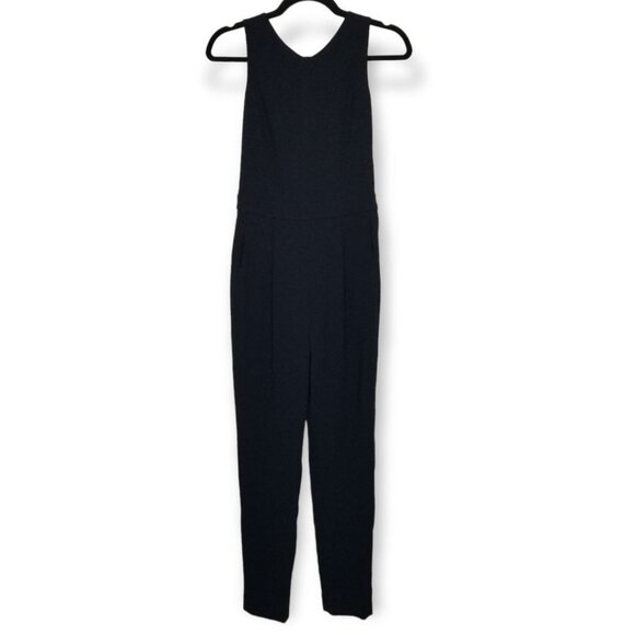 Babaton Black Seamus Open Back Jumpsuit Sleeveless Top Pants Bottom Pockets - Picture 1 of 10